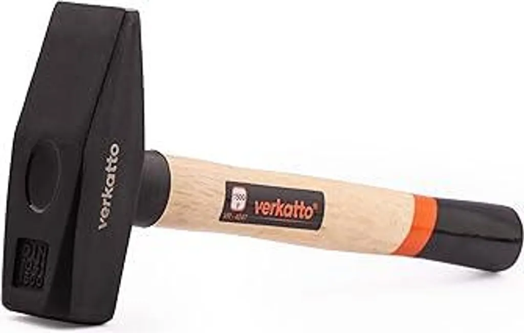 Martello da fabbro Mivos 1500 g con manico in legno - Martello con testa in acciaio forgiato e manico in legno robusto - Martello da ingegnere con testa da 1500 g - Martello da meccanico - DIN 1041