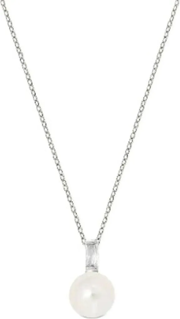 Collier avec Pendentif Perle Majorica pour Femme, Bijou Argenté Chic