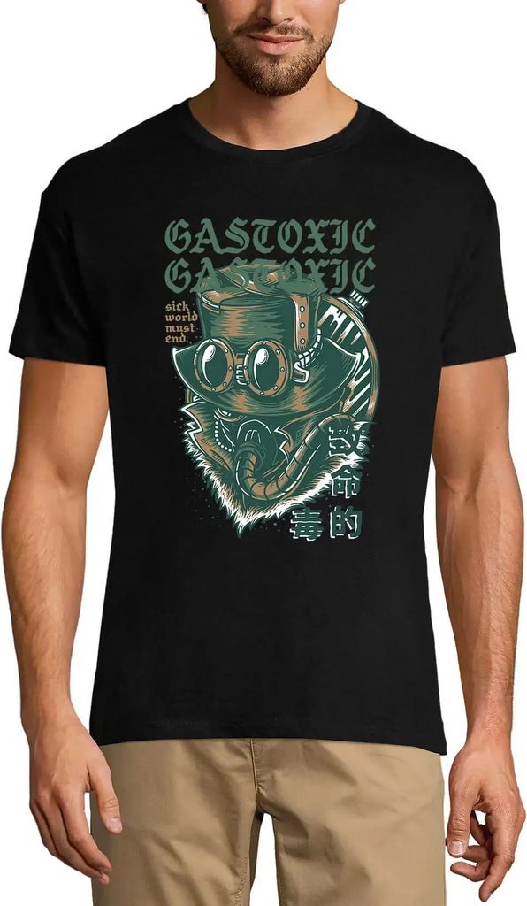 Herren Grafik T-Shirt Gastoxische kranke Welt muss enden – Gastoxic Sick World Must End – Öko-Verantwortlich Vintage Jahrgang Kurzarm Lustige ...