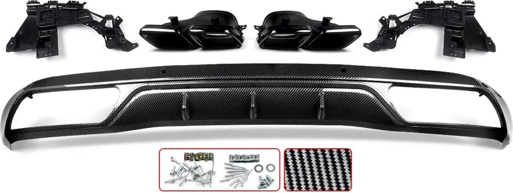 Diffuseur arrière Mercedes W205 C200 C300 - Noir brillant 2015-2018