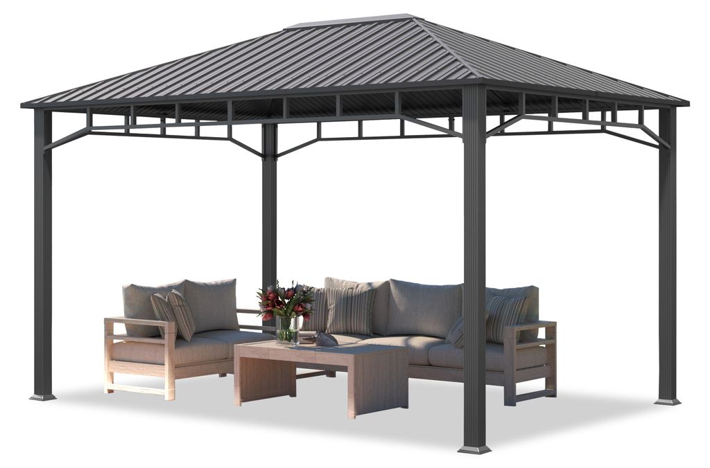 Gartenpavillon 3x4 m Stahldach Hardtop, ohne Seitenteile, Produktbild 