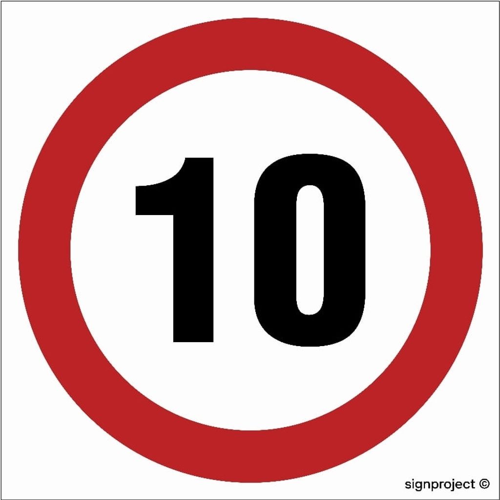10 - Značka obmedzenia rýchlosti 10 - 300x300 PVC vodotesná Obrázok produktu 