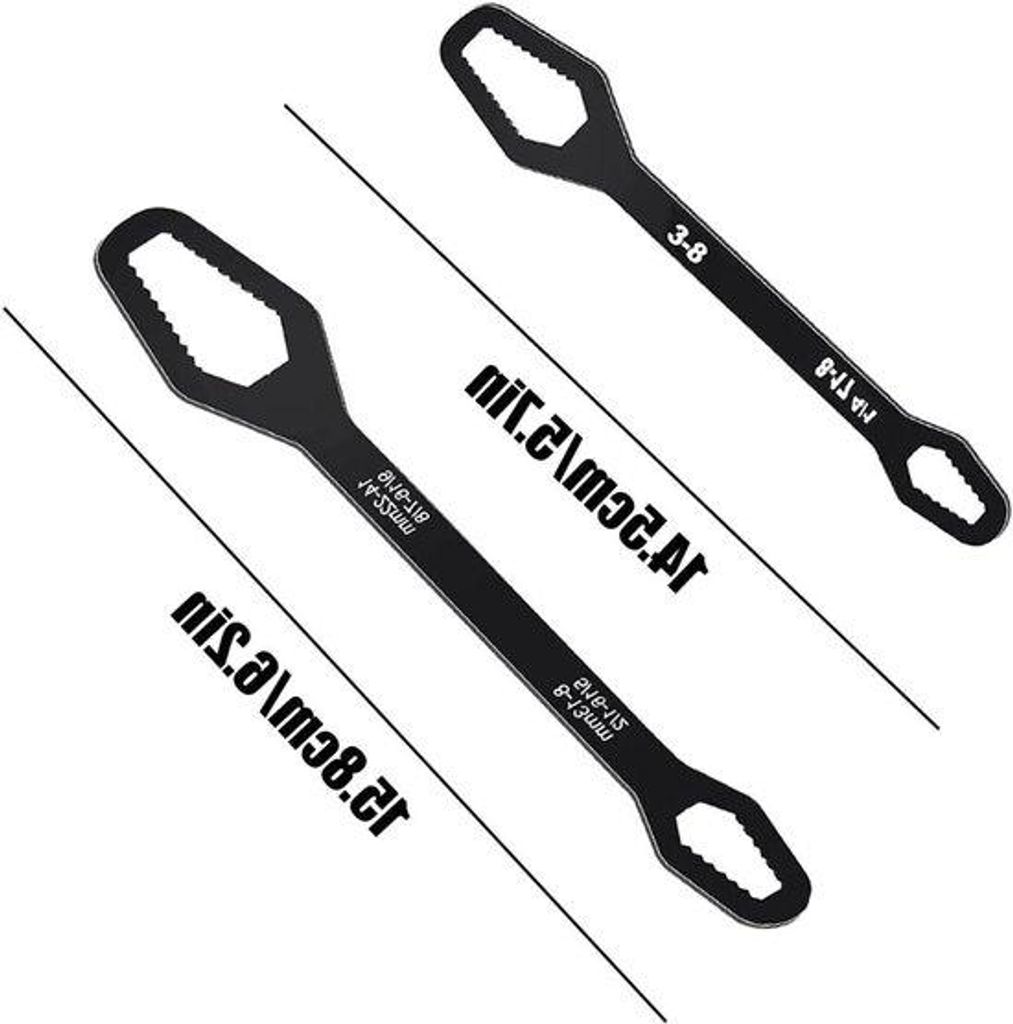 Universal-Set mit doppeltem Schlüsselende, verstelbarer Schraubenschlüssel (3-8, 8-17, 8-13, 14-22) - Schraubenschlüssel Cr-V-Vanadium-Stahl (2 ...