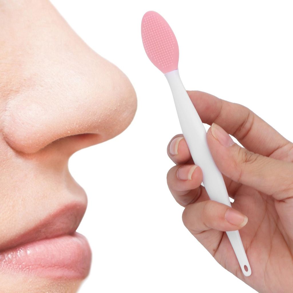 Weiche Silikon Nasenreinigungsbürste Tiefenreinigung Doppelseitiges Peeling LippenbürstePink