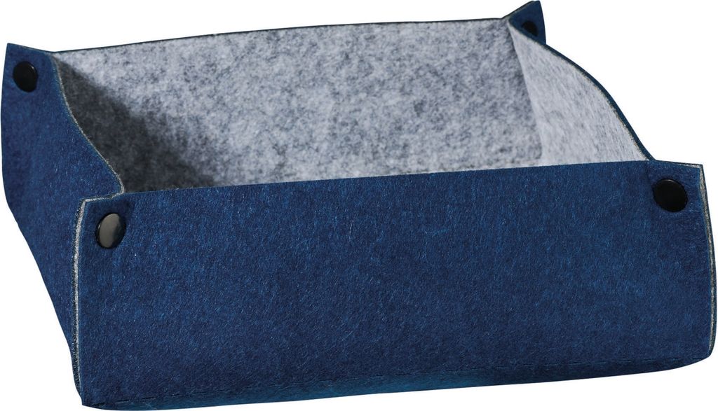 ASA Selection art filz Korb, Brotkorb, Obstkorb, Aufbewahrungskorb, Polyesterfilz, 25 x 25 cm, Midnight Blue Ash / Blau Grau, 78775076