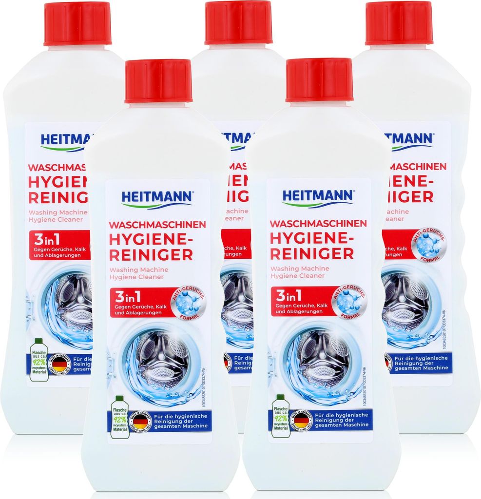 Heitmann Waschmaschinen Hygiene Reiniger 250ml gegen Kalk und Gerüche (5er Pack)