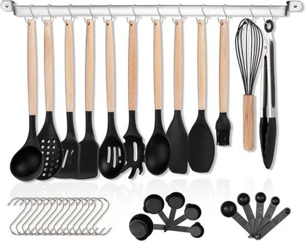 Ustensiles de cuisine 38 pièces antiadhésifs : fini les poêles rayées