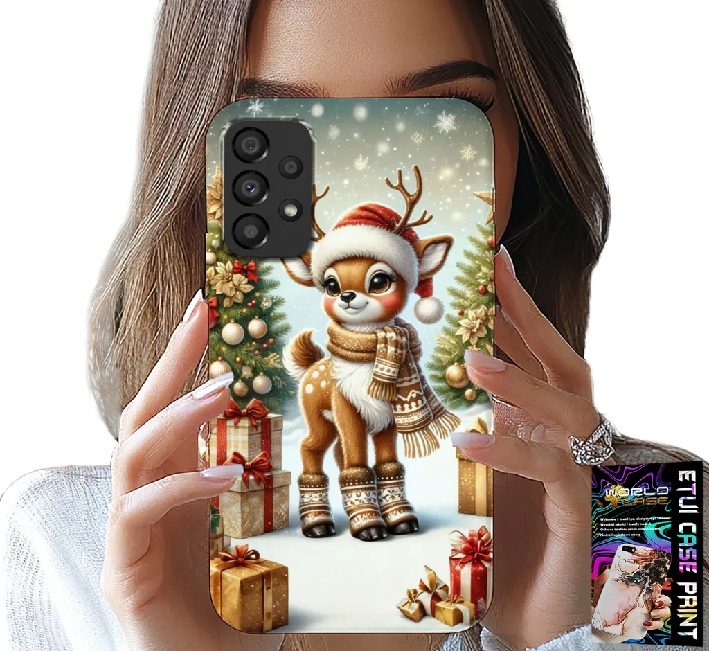 Custodia Renna di Natale per Samsung A53 5G + Vetro Anti-Graffio
