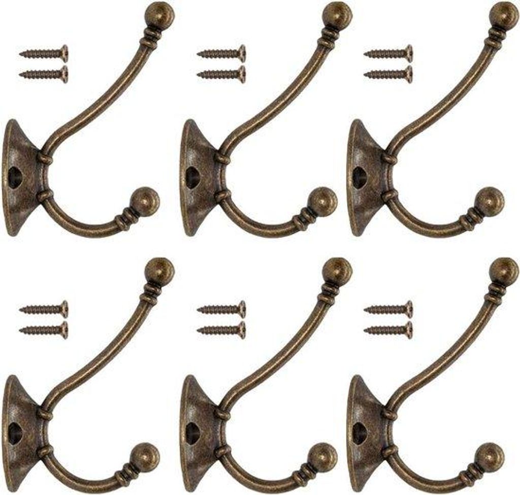 Ophanghaken für Wand und Tür - 6er Set - Stevige Kapstok Haken