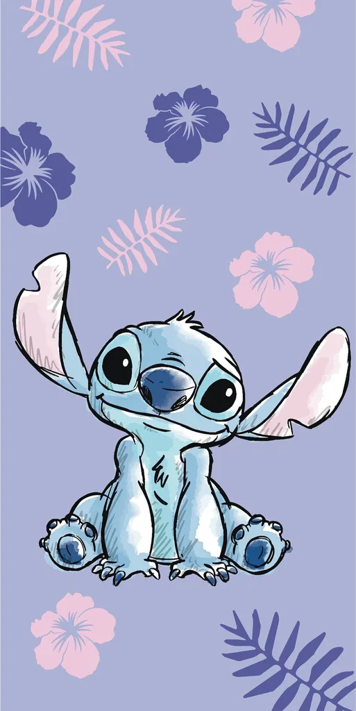 Asciugamano Doccia Disney Stitch 100% Cotone 70x140cm Multicolore
