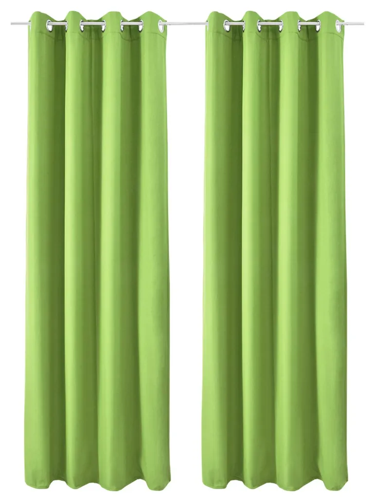 Beautissu Lot de 2 Rideaux Thermiques Amelie TO Vert - 140 x 245 cm