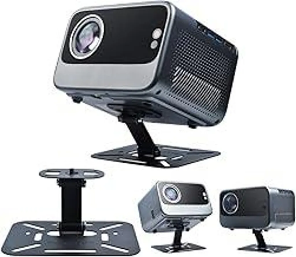 Supporto per proiettore ZDSSY, supporto per proiettore con treppiede girevole a 180°, con interfaccia a vite da 1/4 di pollice (6 mm), supporto per proiettore multiangolare, per home cinema, ufficio e scuola, nero