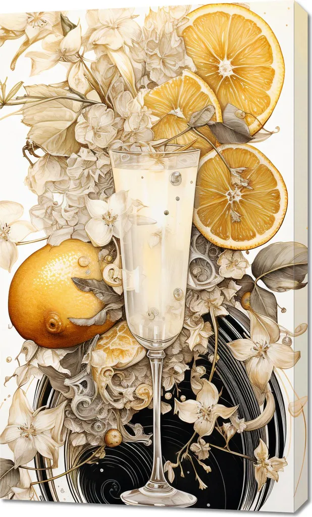 Quadro 60x100 cm Essenza di Agrumi: Tela Moderna per Cucina e Salotto