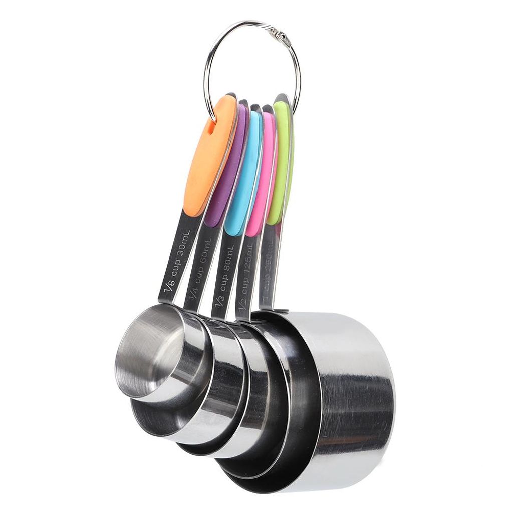 5 stücke Edelstahl Wärmedämmung Messskala Tassen Set Küche Kochen Backen Werkzeug