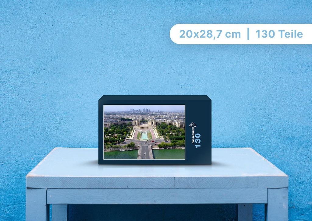 hansepuzzle 106773 - Paris Puzzle, 130 Teile, Reisen, 28,7 x 20,0cm mit hochwertiger Aufbewahrung, Kartonbox und wiederverschließbarem Beutel