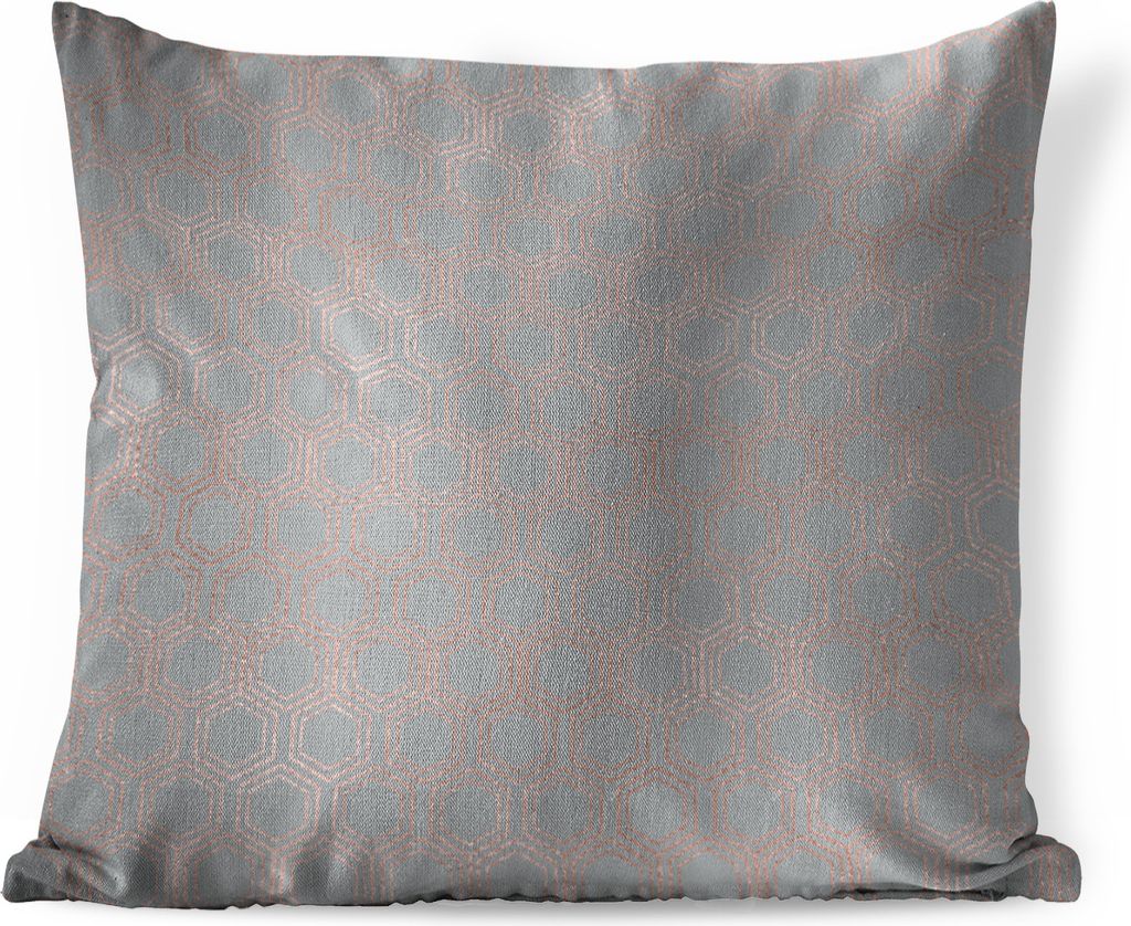 MuchoWow Zierkissen Sofakissen Wohnzimmer Dekokissen 40x40 cm Sechseck - Linie - Muster - Foto Kissen - Schlafzimmer Dekoration