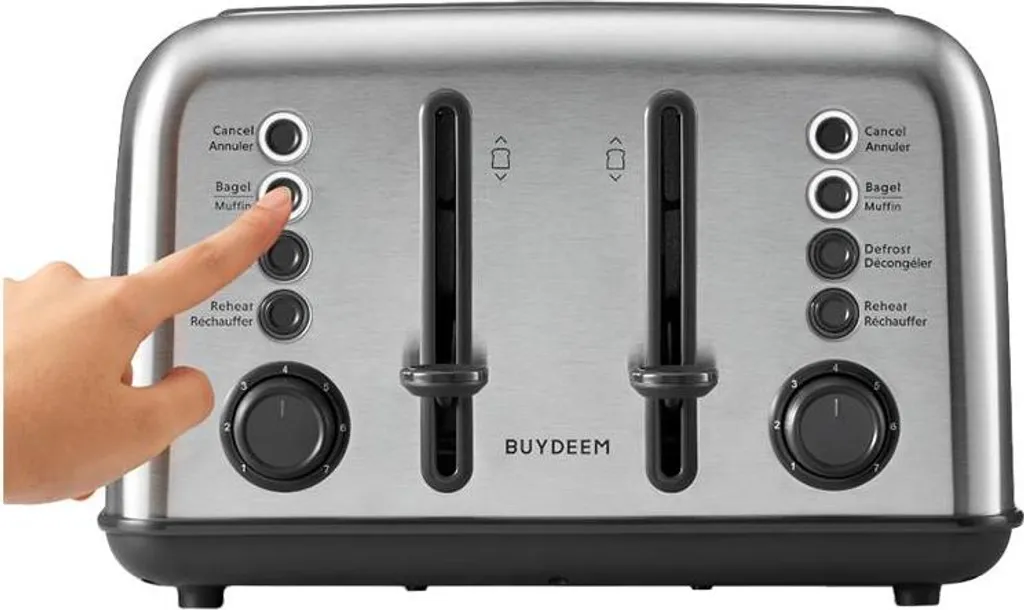 Grille-pain 4 tranches idéal petit-déjeuner familial rapide inox EU - 3