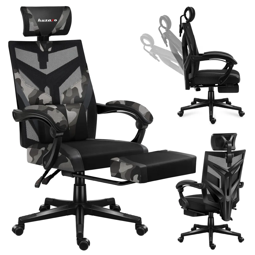 Siège PC Inclinable 140° Huzaro Combat 5.0 avec Appuie-tête Réglable