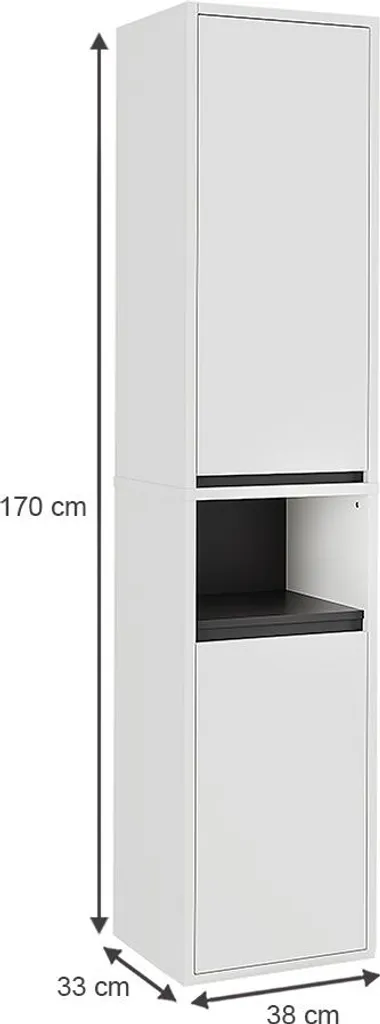 Armoire haute Vicco Viola blanc et gris 38x170cm Modèle 54878
