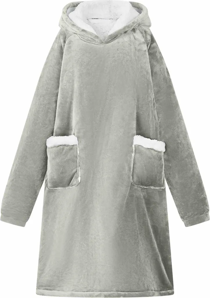 Sweat à capuche polaire gris taille L pour homme et femme - Homewear
