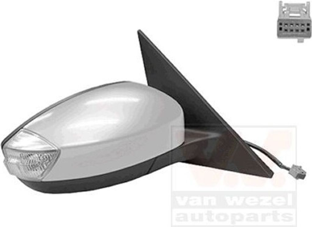 VAN WEZEL 1887828 Außenspiegel Seitenspiegel Rechts für FORD S-MAX (WA6) Konvex Beheizt Grundiert