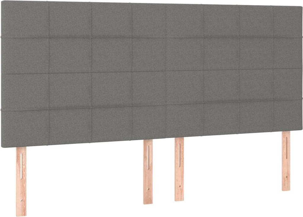 vidaXL Kopfteil Dunkelgrau 180 x 5 x 118/128 cm Stoff