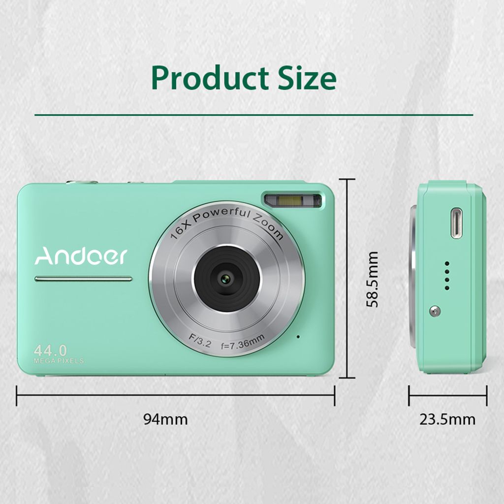 Andoer 1080P Digitalkamera, Fotokamera, Autofokus, 16 × Produktbild 5