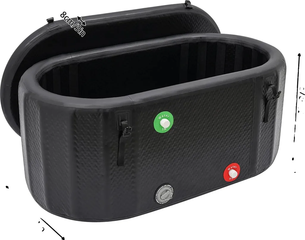 Baignoire à glace gonflable pour récupération sportive noire kit complet