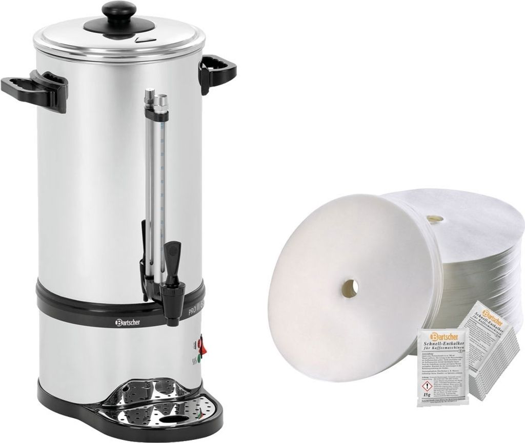 Rundfilter Kaffeemaschine Pro II 60T + 1000 Rundfilter + Entkalker