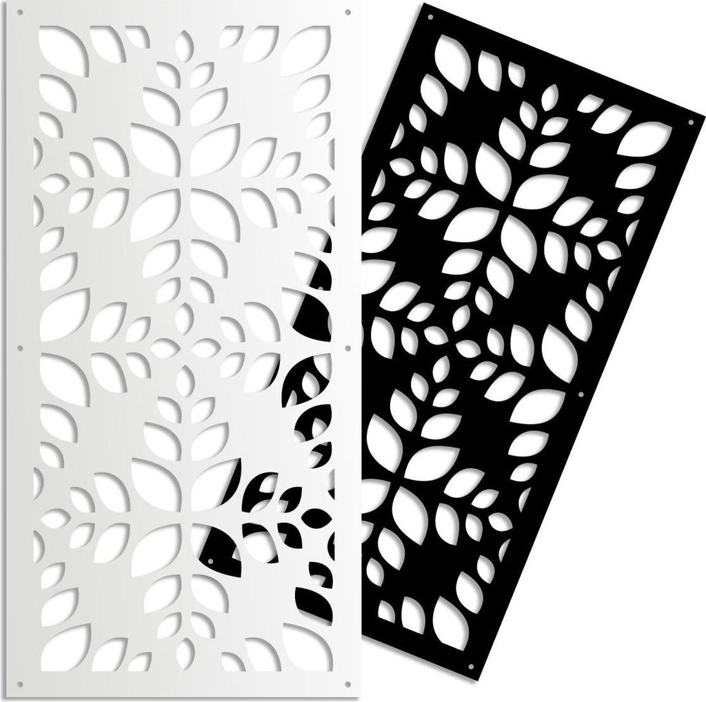 LEAVES – Perforiertes PVC–Panel – Sonnenschutz 73x148 cm schwarz