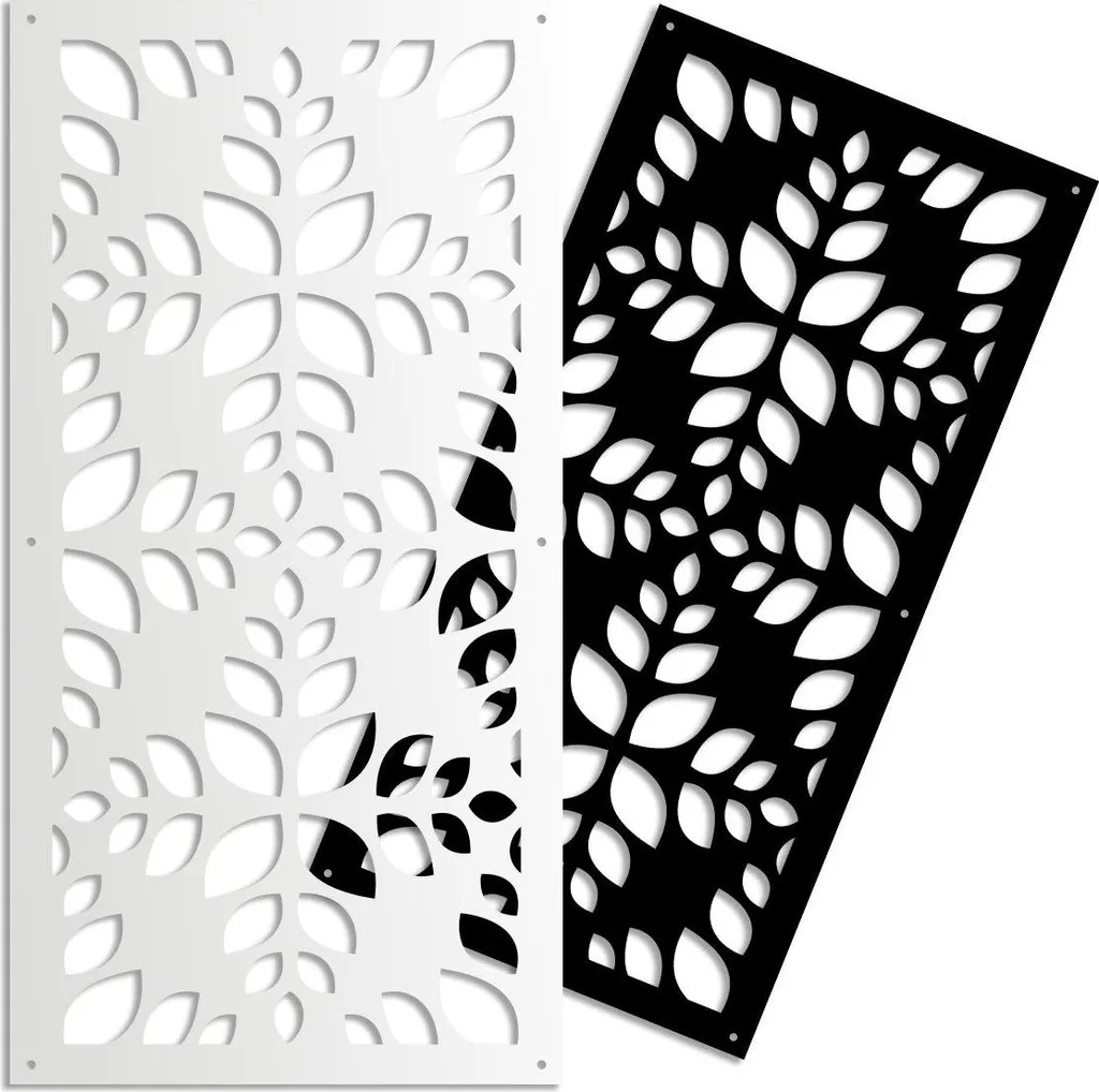 Pannello PVC Traforato Nero 47x94 LEAVES - Facile Installazione DIY
