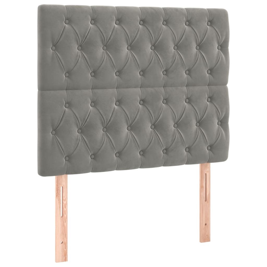 vidaXL Kopfteil Hellgrau 100x7x118/128 cm Samt