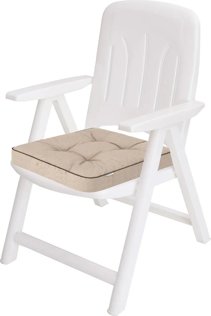Coussin de chaise de jardin résistant aux UV Klara 49x47 cm matelassé