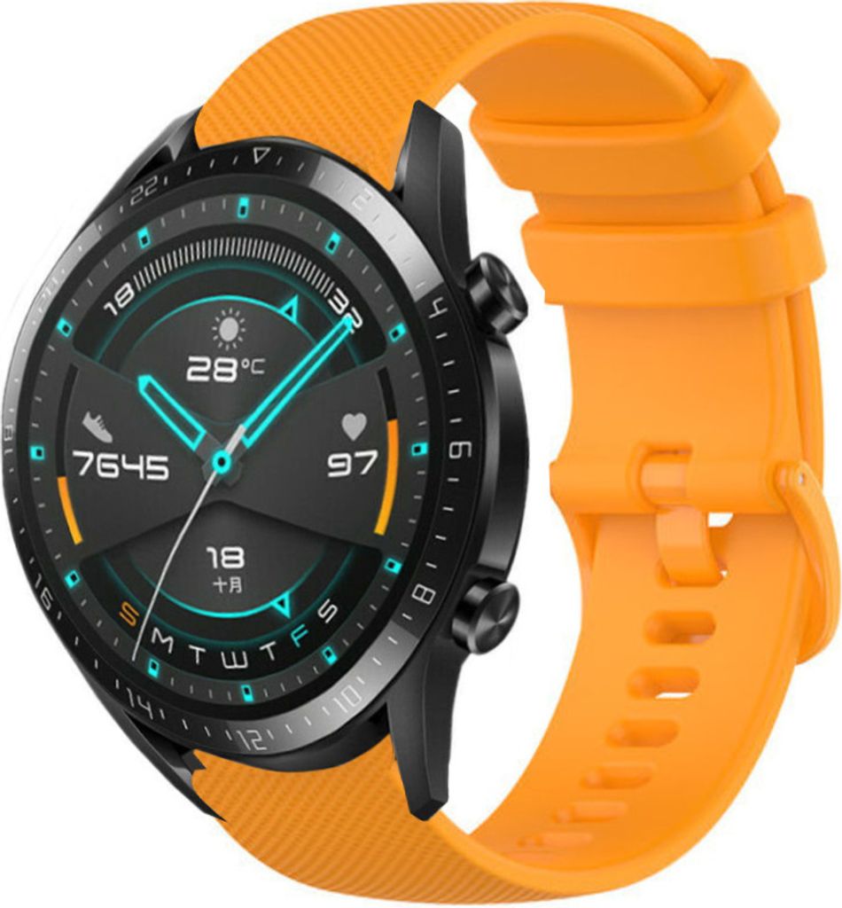Strap-it Huawei Watch GT 2 Luxus Silikonarmband (Orange)