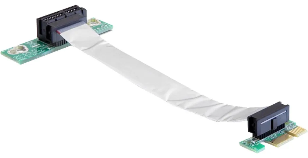 Carte de montage PCIe x1 DeLock avec câble souple de 13 cm noir
