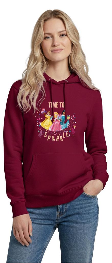 Belle, Aurora & Jasmin Time To Sparkle Damen Hoodie, XL, Bordeaux