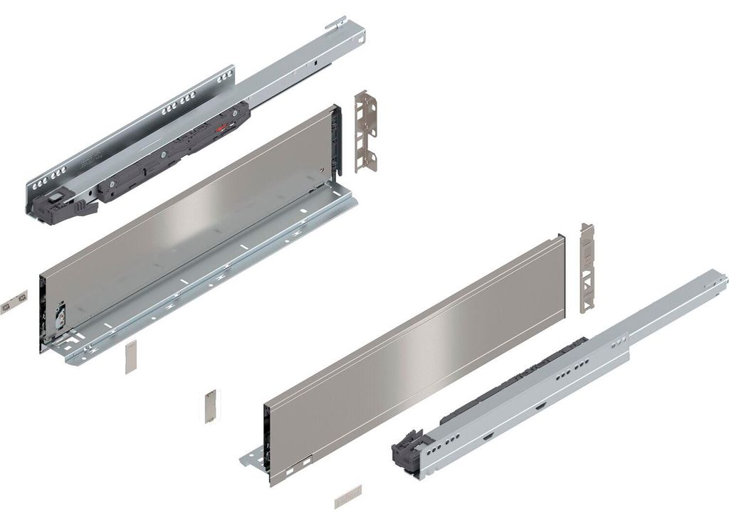Blum Legrabox pure H K Schubladenschienen Set | 1 Paar, 40kg 550mm | Tip On Vollauszug, inox