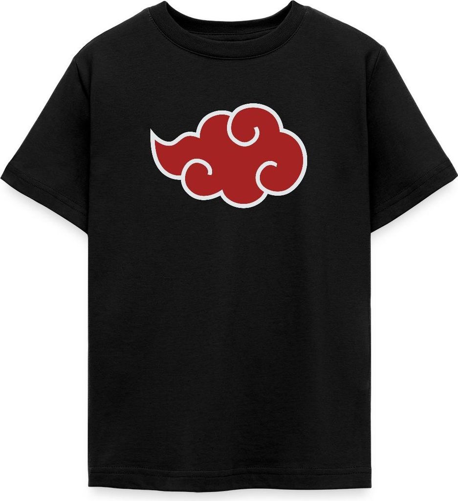 Spreadshirt Naruto Shippuden Akatsuki-Wolke Teenager T-Shirt, 134/146 (9-11 Jahre), Schwarz