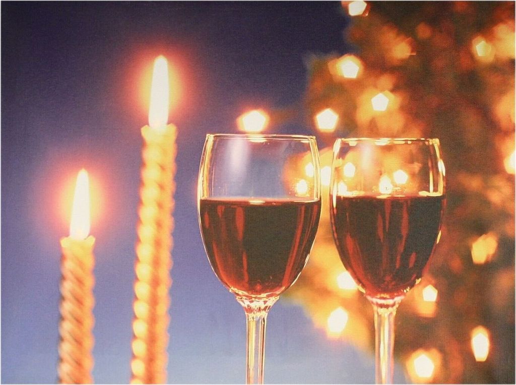 LED Bild "Candle Light" auf Leinwand / Größe: 30x40cm / batteriebetrieben