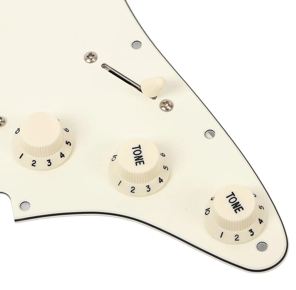 Plaque de montage blanche SSH19 pour guitare avec micros pré-câblés - 16