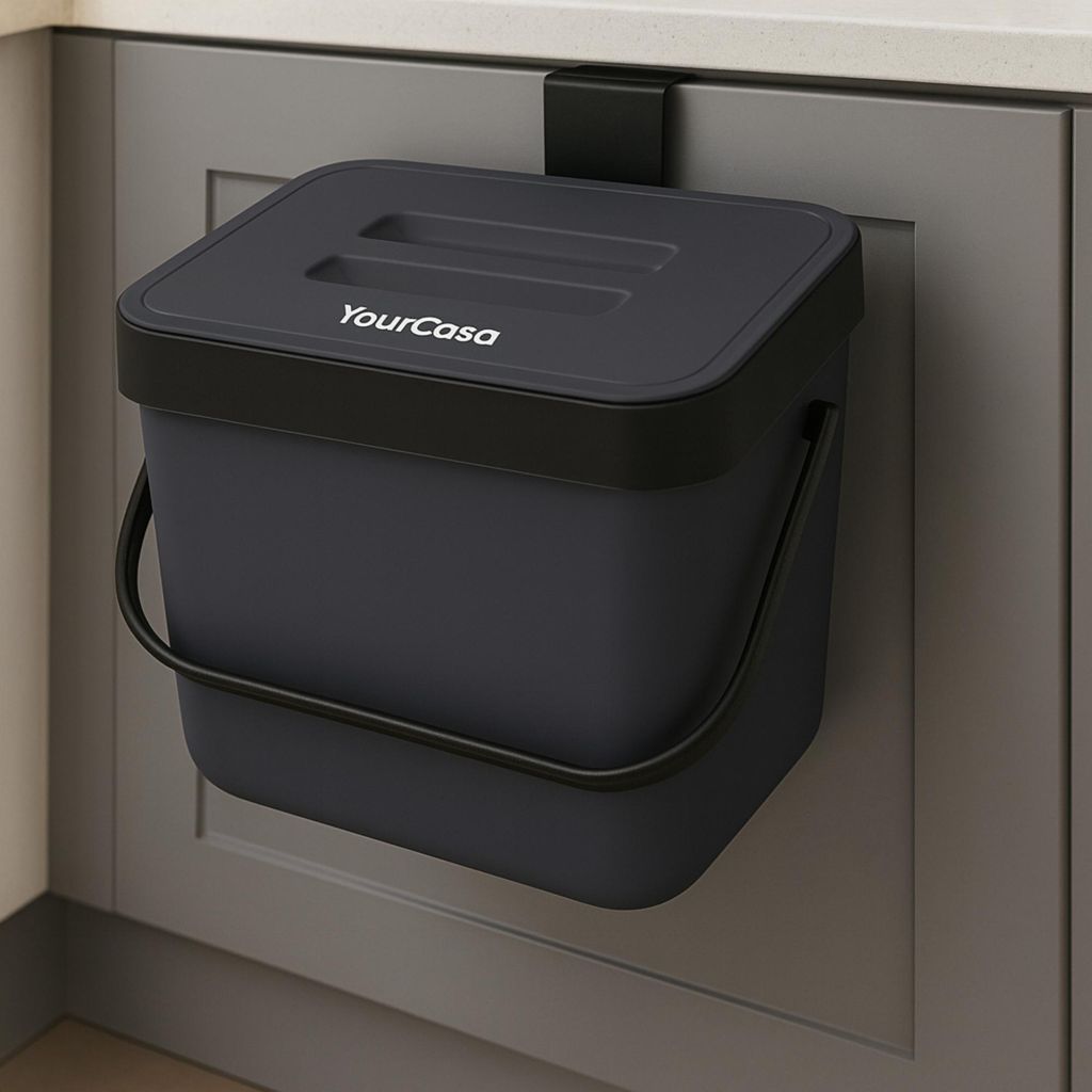 YourCasa® 7L Biomülleimer Küche mit Halterung und Sieb für Produktbild 