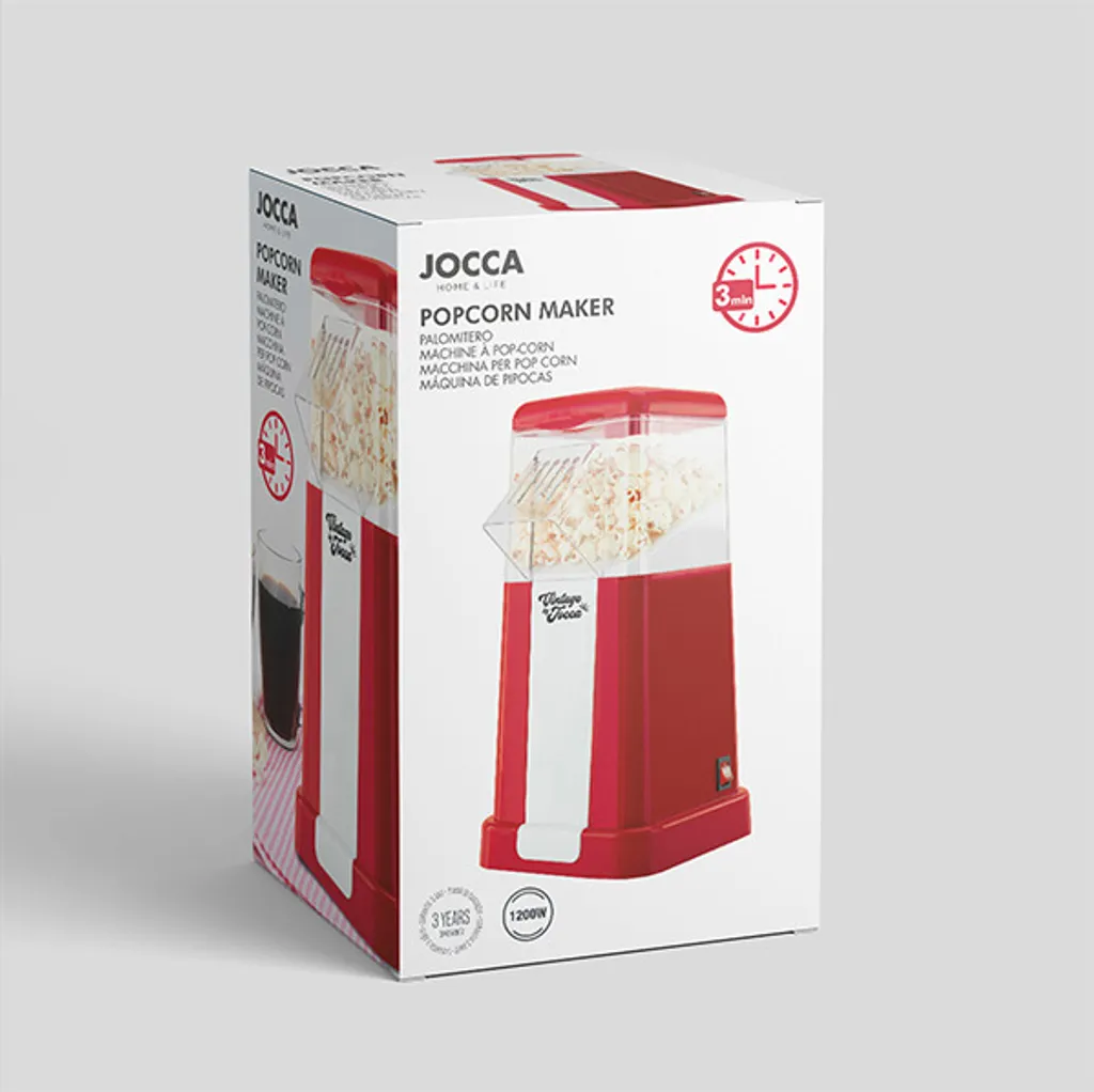 Machine pop-corn transparente Jocca 5617 cuisson rapide air chaud 220V - 16