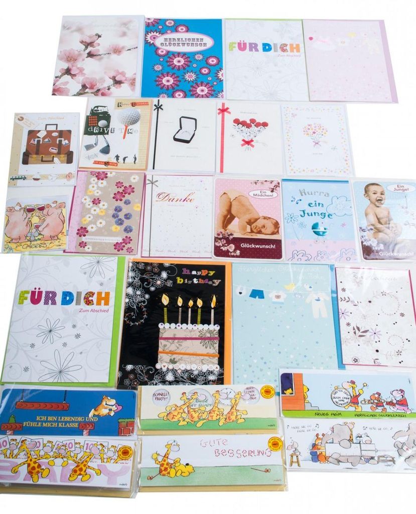 100 Stk. Glückwunschkarten Grußkarten Geburtstagskarten für Produktbild 
