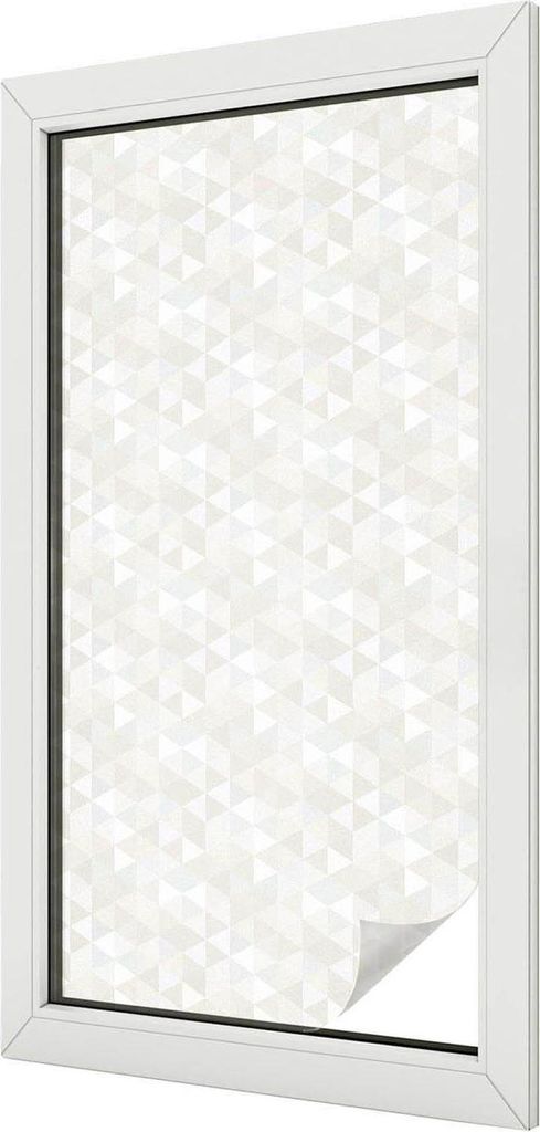 Buntglas Fensterfolie – 100x50 cm – Stained-Glass Design – blickdichte dekorative Sichtschutzfolie – selbstklebend, UV-Schutz – Geometris...