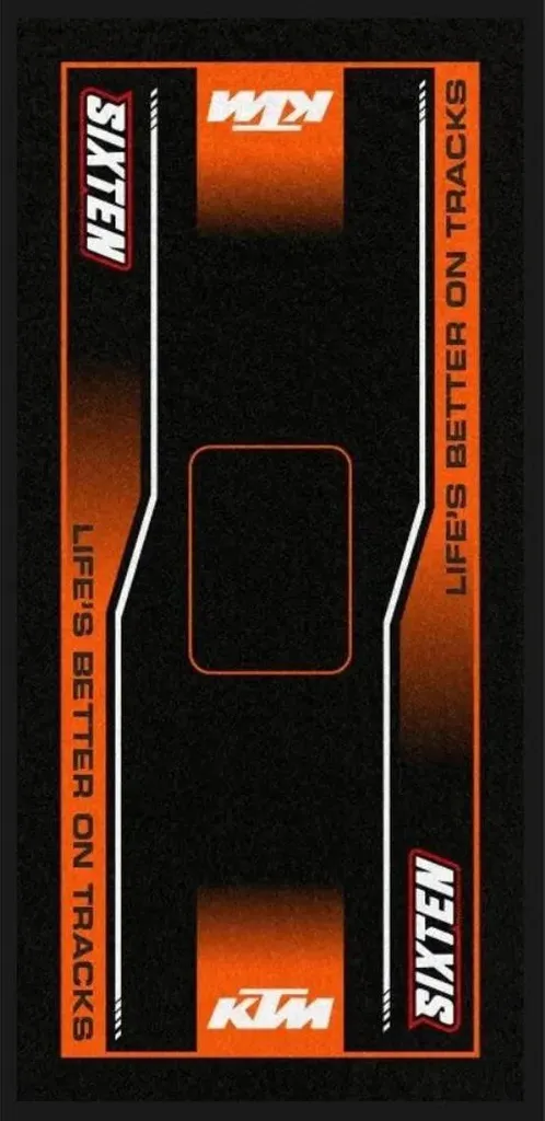 Tapis Moto KTM 95x200cm SIXTEN - Tapis Environnemental de Stand Paddock