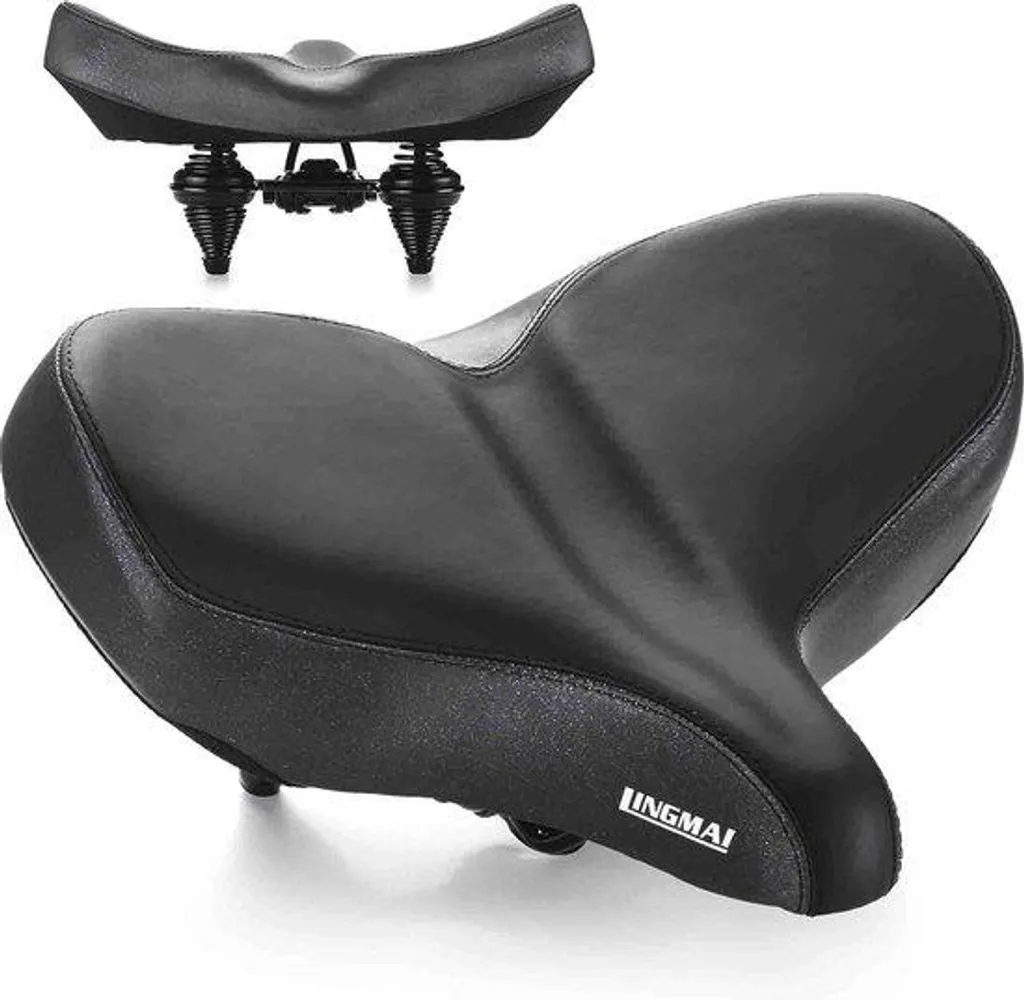Selle de Vélo Extra-Large en Cuir et Gel, Modèle Confort Universel BK-20