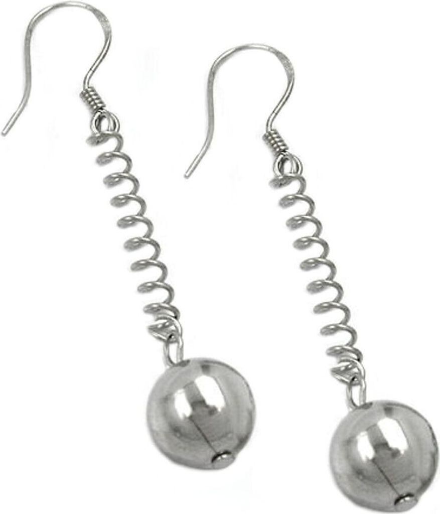 Ohrhaken Ohrhänger Ohrringe Kugel & Feder 925 Silber für Damen