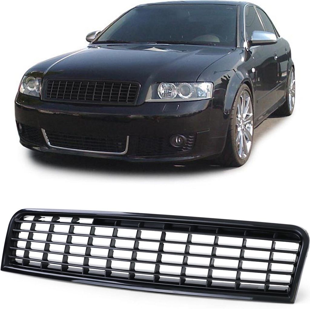 Kühlergrill Sportgrill Grill Schwarz für Audi A4 8E B6 ab 2000-2004