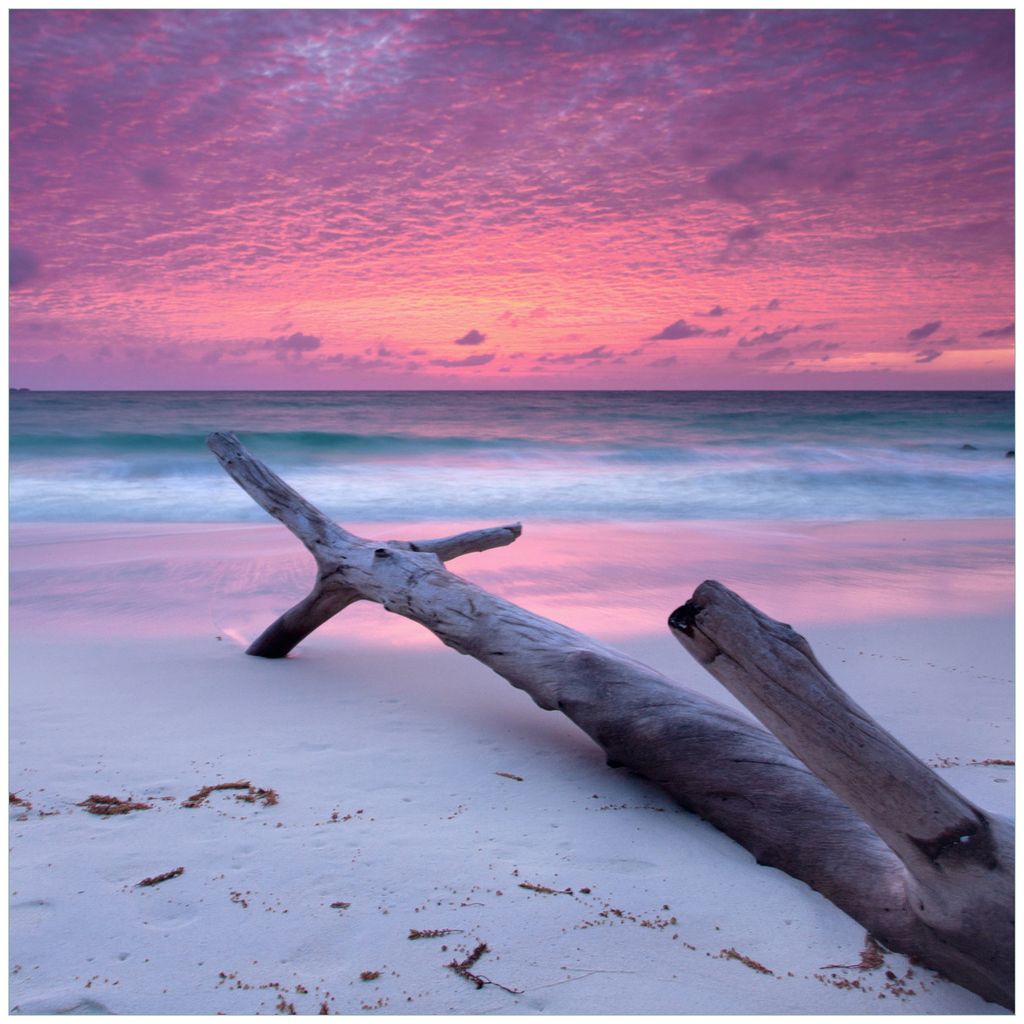 Wallario Sticker / Aufkleber für Kühlschrank / Geschirrspüler / Küchenschränke, selbstklebende Folie - 60 x 60 cm, Motiv: Abendhimmel bei Sonn...