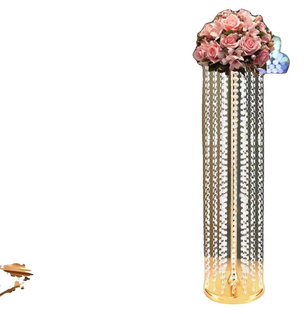 Grand vase stable 90cm perlé en fer : la déco élégante sans casse